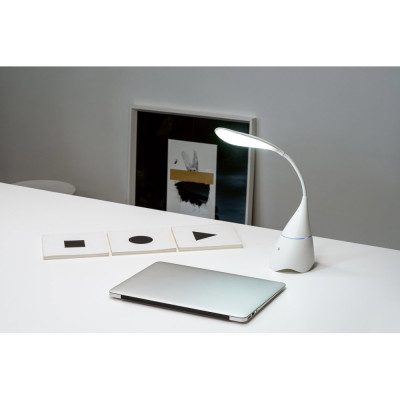 GRAHAME. Portable desk lamp with speaker and 5-hour battery life in recycled ABS (100 rABS)